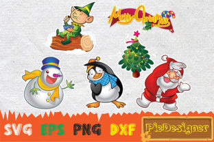Adorable Cute Christmas Character for Handmade Graphics