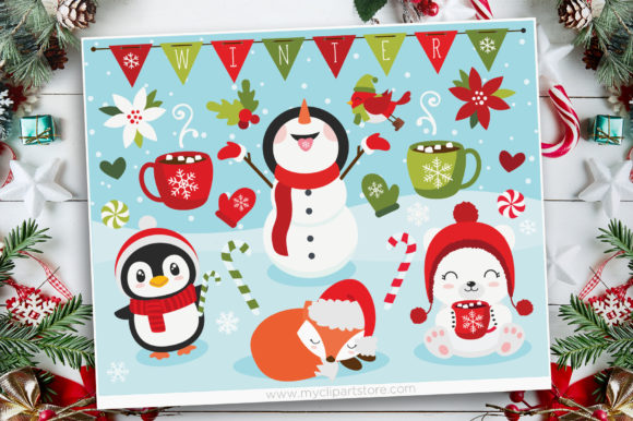 Christmas Friends Clipart: A Charming Addition to Your Graphics and Illustrations