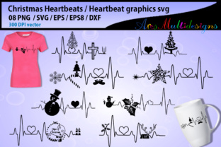 Christmas Heartbeat Graphics for Festive Branding