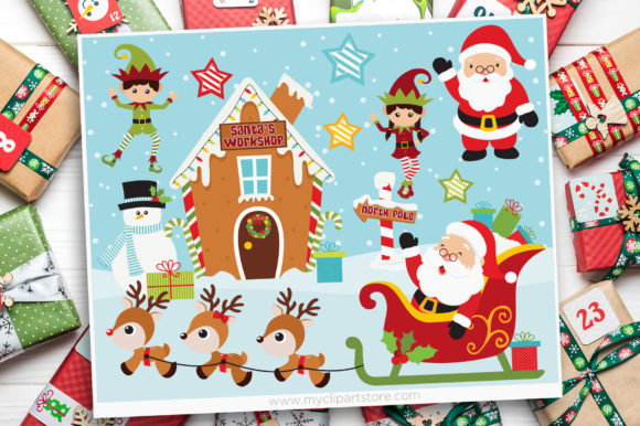 Christmas Santa's Workshop Clipart: A Must-Have for Seasonal Graphics