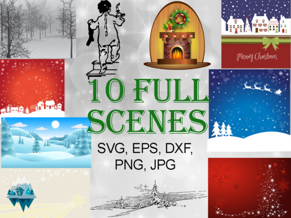 Christmas Scenes Bundle: A Versatile Graphics and Illustrations Pack