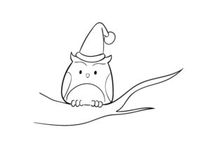 Cute Owl Christmas Illustration for Graphics and Crafts