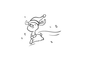 Cute Reindeer Christmas Illustration for Crafts and Graphics