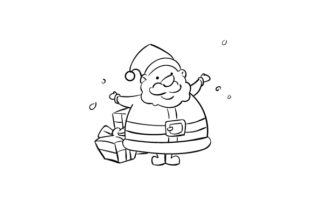 Cute Santa Christmas Illustration for Graphics and Crafts