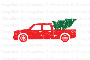 Distressed Christmas Truck: A Festive Graphic for Crafts