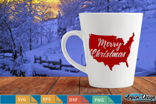 Festive Map of United States, Merry Christmas Graphics