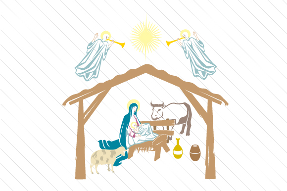Perfect Nativity Scene with Stable for Christmas Crafts